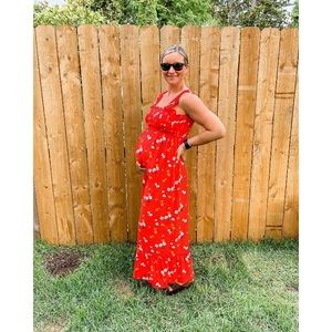 Isabel maternity smocked maternity dress